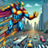 create comic illustration retro character as artist
