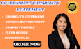 design government capability statement and capability statement business plan