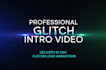 create a professional glitch intro video with sound fx