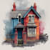 paint digital watercolour house illustration