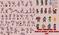 create pixel art character, game animation, sprite sheet, fakemon, tileset, map