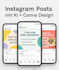 create 5 engaging instagram posts with ai generated content and canva design