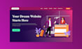 design flat website graphics and landing page illustration