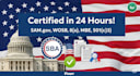 do samgov, wosb, 8a, dbe, mbe, mwbe, wbe, 501c3 certification in 24hrs