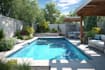 do modern landscape rendering, backyard, pool patio,