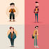 draw cartoon character in flat design vector style