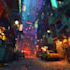 make a cyberpunk futuristic city art