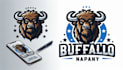 design outstanding buffalo mascot logo with express delivery