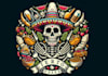 create high quality skeleton mexican food logo