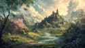 paint stunning fantasy landscape, background illustration