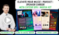 design music epk, speaker media kit with clickable buttons, one sheet, press kit