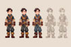 draw 2d game character illustration