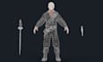 make 3d unity,ue game character,epic,humanoid rig,idle animate,viking model,xgen