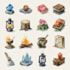 draw illustrated watercolour icons