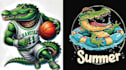 make creative esport football beach crocodile logo