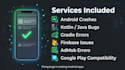fix android app bugs, crashes, gradle errors, and kotlin issues