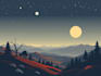 make poster, vector art deco, landscape illustration