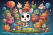 draw a cute and funny cartoon illustration