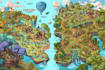 create event, tourist, and fantasy map illustration