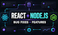 fix react and nodejs bugs or add a small web feature