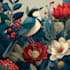 line art illustrations, botanical flowers, plants
