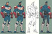 design premium superhero caricature character