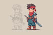 draw 2d game character design and animation