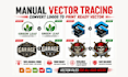 manual vectorize, convert, trace, recreate logo design adobe illustrator ai, svg