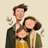 draw cute family and couple portrait illustrations