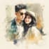 paint watercolor couple portraits
