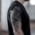 create sleeve tattoo design in geometric style
