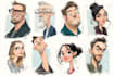 draw artistic cartoon caricatures