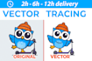 manually vector trace logo, vectorize, redraw, fix and enhance design and revamp