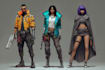 design cyberpunk and fantasy character splash art