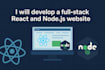 develop a full stack react and nodejs website