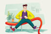 draw vector cartoon illustration in a modern flat style