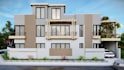 design modern house front elevation in 2d and 3d