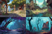 design 2d game concept art background and environment