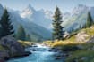 draw a professional vector landscape or poster illustration