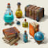paint magical fantasy, dnd, sci fi, objects and prop design