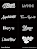 logo design  artistic fonts, cartoon badges etc