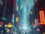 do cyberpunk futuristic city art