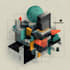create abstract geometric digital art