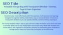 write SEO product descriptions and listings for amazon and daraz