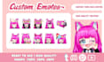 draw custom cute emotes for twitch, discord, or youtube