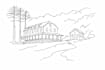draw digital unique minimal and one line art illustration
