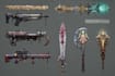 design creative concept art of weapons and items