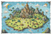draw cartoon fantasy map illustration, doodle hand