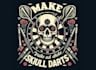 make vintage skull darts t shirt logo