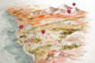 design elegant hand painted watercolor maps for events